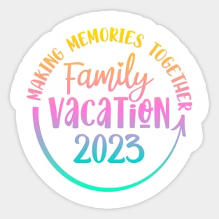 Vintage Family Trip Summer Vacation Beach 2023 Long Sleeve T-Shirt Sticker
